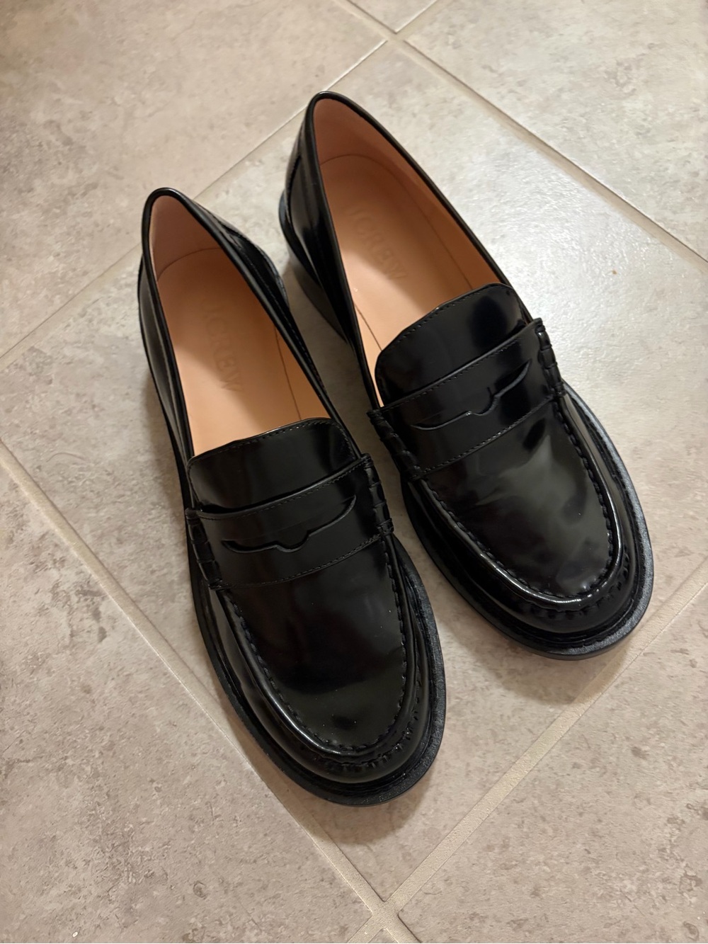 J Crew women’s Coin loafers in spazzolato leather